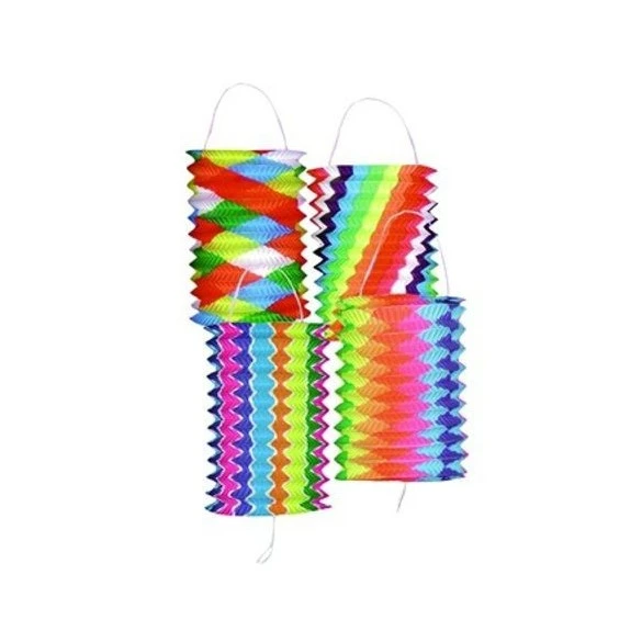 Boland 12 Lampions Cylindriques Bariolés 16cm 2 Boland 12 Lampions Cylindriques Bariolés 16cm – Image 2