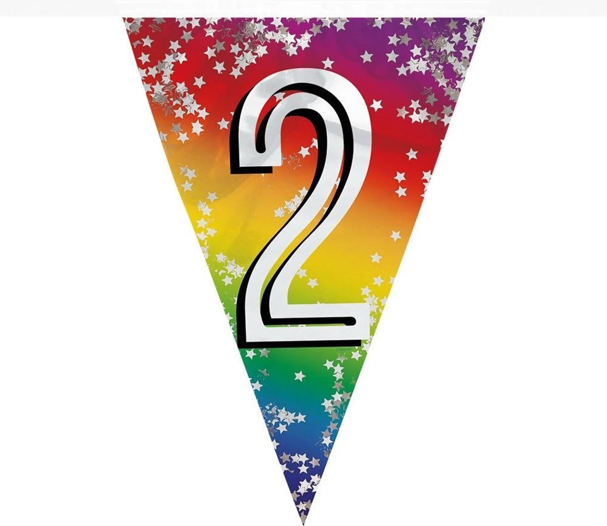 Boland 3x Morceaux De Ligne De Drapeau 2 Ans Décoration Guirlande Drapeau 6 Mètres - Feuille Glitter - Usage Intérieur/extérieur 2 Boland 3x Morceaux De Ligne De Drapeau 2 Ans Décoration Guirlande Drapeau 6 Mètres - Feuille Glitter - Usage Intérieur/extérieur – Image 2