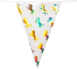 BOLAND BV - Guirlande De Drapeaux En Plastique Holo Unicorn - Décoration> Décoration D'ambiance -Boland 1200x1078