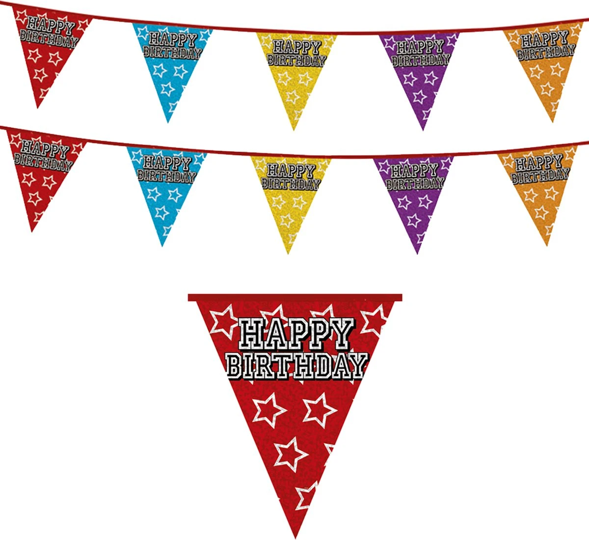 Boland 1x Lignes De Drapeau Holographique Joyeux Anniversaire 8 Mètres - Articles De Fête - Décorations De Fête - Décorations D'anniversaire - Bunting / Guirlandes 11 Boland 1x Lignes De Drapeau Holographique Joyeux Anniversaire 8 Mètres - Articles De Fête - Décorations De Fête - Décorations D'anniversaire - Bunting / Guirlandes – Image 11