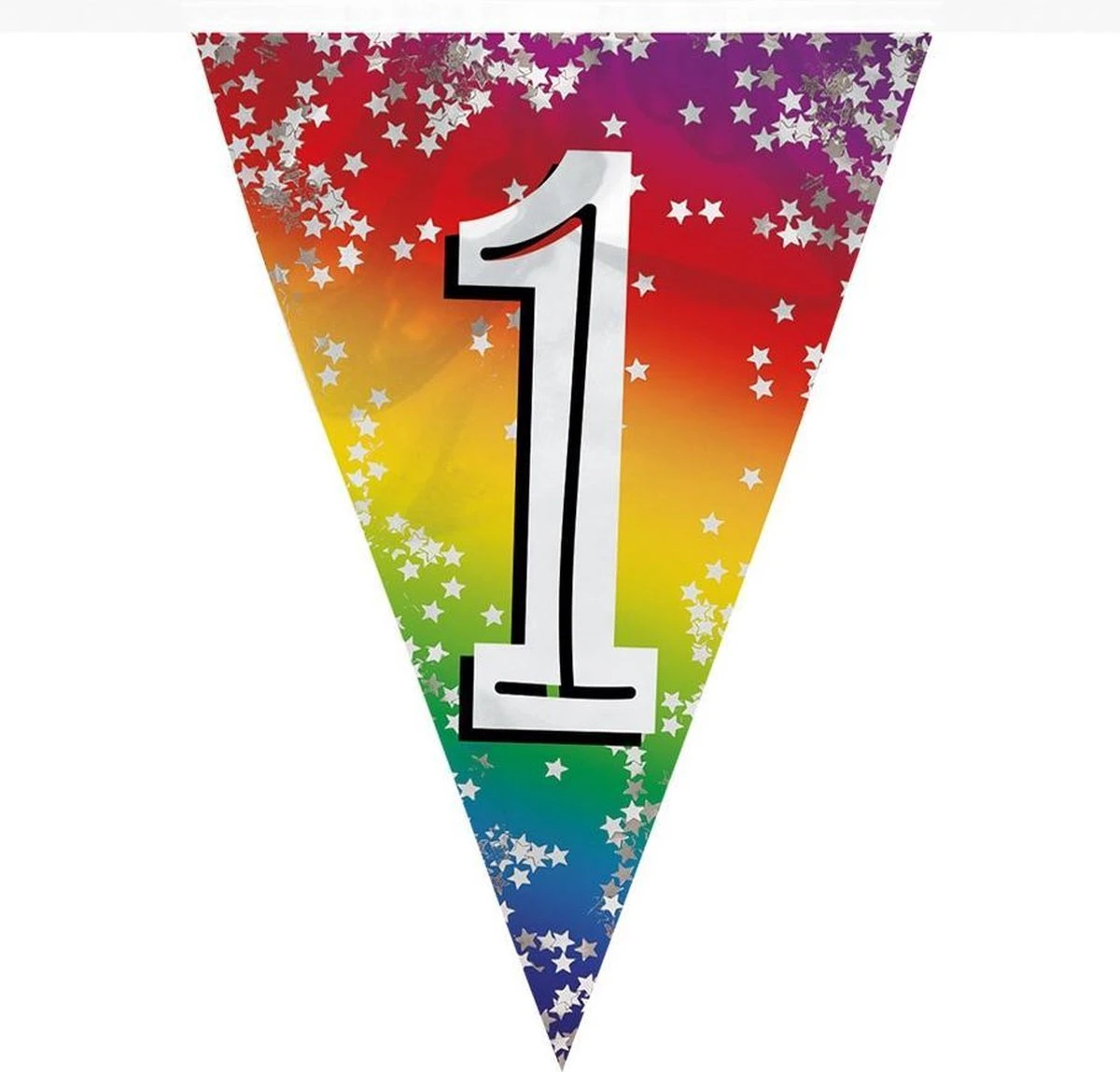 Boland 2x Morceaux De Ligne De Drapeau Guirlande De Drapeau De Décoration 1 An 6 Mètres - Feuille Glitter - Utilisation Intérieure/extérieure 2 Boland 2x Morceaux De Ligne De Drapeau Guirlande De Drapeau De Décoration 1 An 6 Mètres - Feuille Glitter - Utilisation Intérieure/extérieure – Image 2