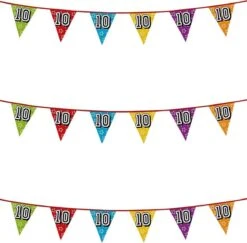 Boland 3x Banderoles Avec Paillettes 10 Ans De Fête à Thème - Décorations D'anniversaire - 8 Mètres - Plastique