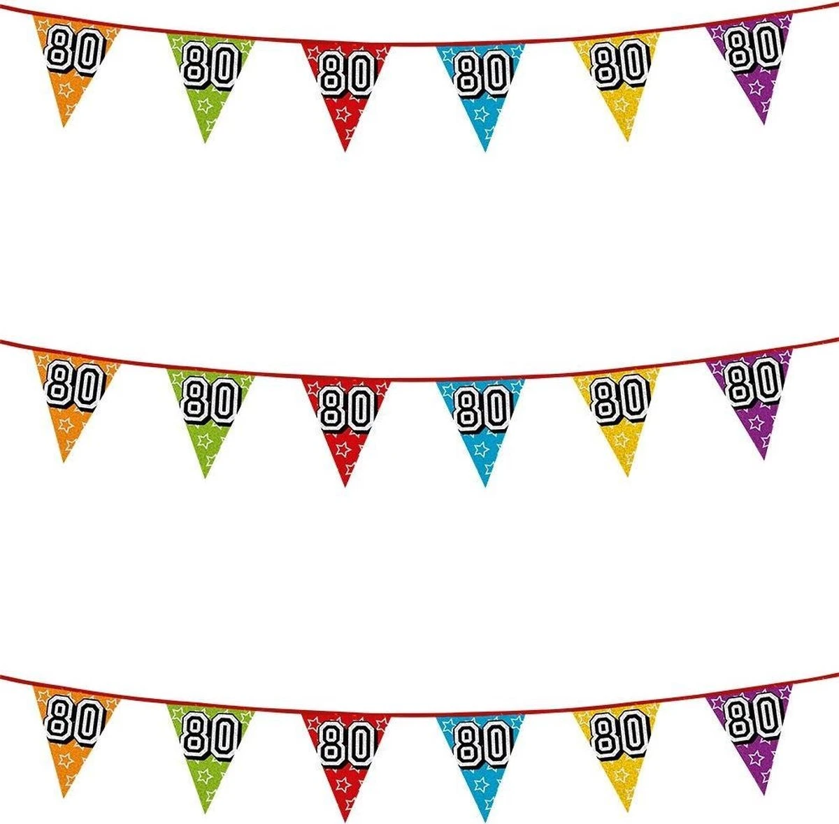 Boland 3x Drapeaux Banderoles Avec Paillettes 80 Ans Fournitures De Fête à Thème - Décorations D'anniversaire - 8 Mètres - Plastique 1 Boland 3x Drapeaux Banderoles Avec Paillettes 80 Ans Fournitures De Fête à Thème - Décorations D'anniversaire - 8 Mètres - Plastique