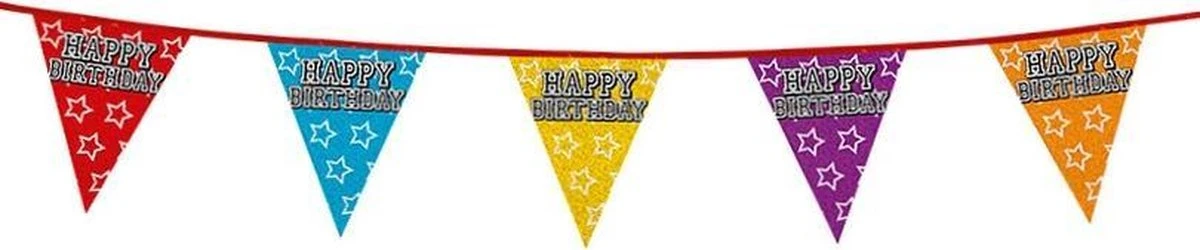 Boland 1x Lignes De Drapeau Holographique Joyeux Anniversaire 8 Mètres - Articles De Fête - Décorations De Fête - Décorations D'anniversaire - Bunting / Guirlandes 7 Boland 1x Lignes De Drapeau Holographique Joyeux Anniversaire 8 Mètres - Articles De Fête - Décorations De Fête - Décorations D'anniversaire - Bunting / Guirlandes – Image 7