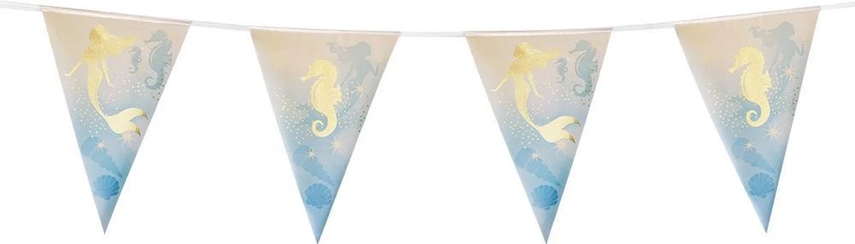 Boland 1x Sirène / Sirène / Océan Fête à Thème Feuille Bunting Or 4 Mètres - Articles De Fête Kinder / Décoration Pour La Table 3 Boland 1x Sirène / Sirène / Océan Fête à Thème Feuille Bunting Or 4 Mètres - Articles De Fête Kinder / Décoration Pour La Table – Image 3
