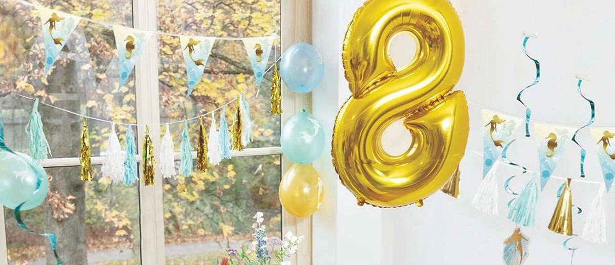 Boland 1x Sirène / Sirène / Océan Fête à Thème Feuille Bunting Or 4 Mètres - Articles De Fête Kinder / Décoration Pour La Table 7 Boland 1x Sirène / Sirène / Océan Fête à Thème Feuille Bunting Or 4 Mètres - Articles De Fête Kinder / Décoration Pour La Table – Image 7