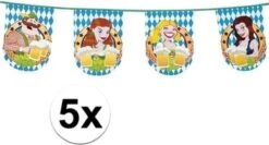 Boland Oktoberfest - 5x Lignes De Drapeaux Du Festival De La Bière Bavière 8 Mètres - Drapeaux De Décoration Oktoberfest