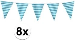 Boland Oktoberfest - 8x Drapeaux De Bavière XL 8 Mètres - Drapeaux De Décoration à Thème Oktoberfest / Festival De La Bière