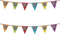 Boland 2x Banderoles Avec Paillettes Fournitures De Fête Sur Le Thème De 21 Ans - Décorations D'anniversaire - 8 Mètres - Plastique
