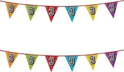 Boland 2x Banderoles Avec Paillettes 3 Ans De Fête à Thème - Décorations D'anniversaire - 8 Mètres - Plastique