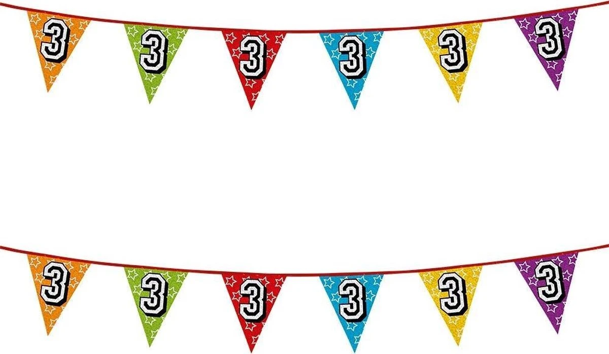 Boland 2x Banderoles Avec Paillettes 3 Ans De Fête à Thème - Décorations D'anniversaire - 8 Mètres - Plastique 1 Boland 2x Banderoles Avec Paillettes 3 Ans De Fête à Thème - Décorations D'anniversaire - 8 Mètres - Plastique