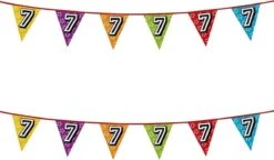 Boland 2x Banderoles Avec Des Fournitures De Fête à Thème De 7 Ans De Paillettes - Décorations D'anniversaire - 8 Mètres - Plastique