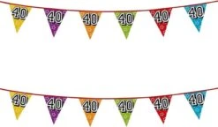 Boland 2x Banderoles Avec Paillettes 40 Ans De Fête à Thème - Décorations D'anniversaire - 8 Mètres - Plastique