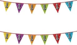 Boland 2x Drapeaux Banderoles Avec Paillettes 1 An De Fête à Thème - Décorations D'anniversaire - 8 Mètres - Plastique