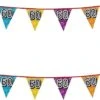 Boland 2x Drapeaux Banderoles Avec Paillettes 60 Ans Fournitures De Fête à Thème - Décorations D'anniversaire - 8 Mètres - Plastique