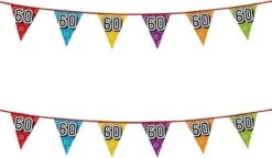 Boland 2x Drapeaux Banderoles Avec Paillettes 60 Ans Fournitures De Fête à Thème - Décorations D'anniversaire - 8 Mètres - Plastique