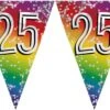 Boland 3x Morceaux De Drapeau Ligne 25 Ans Décoration Guirlande De Drapeaux 6 Mètres - Feuille Glitter - Usage Intérieur/extérieur