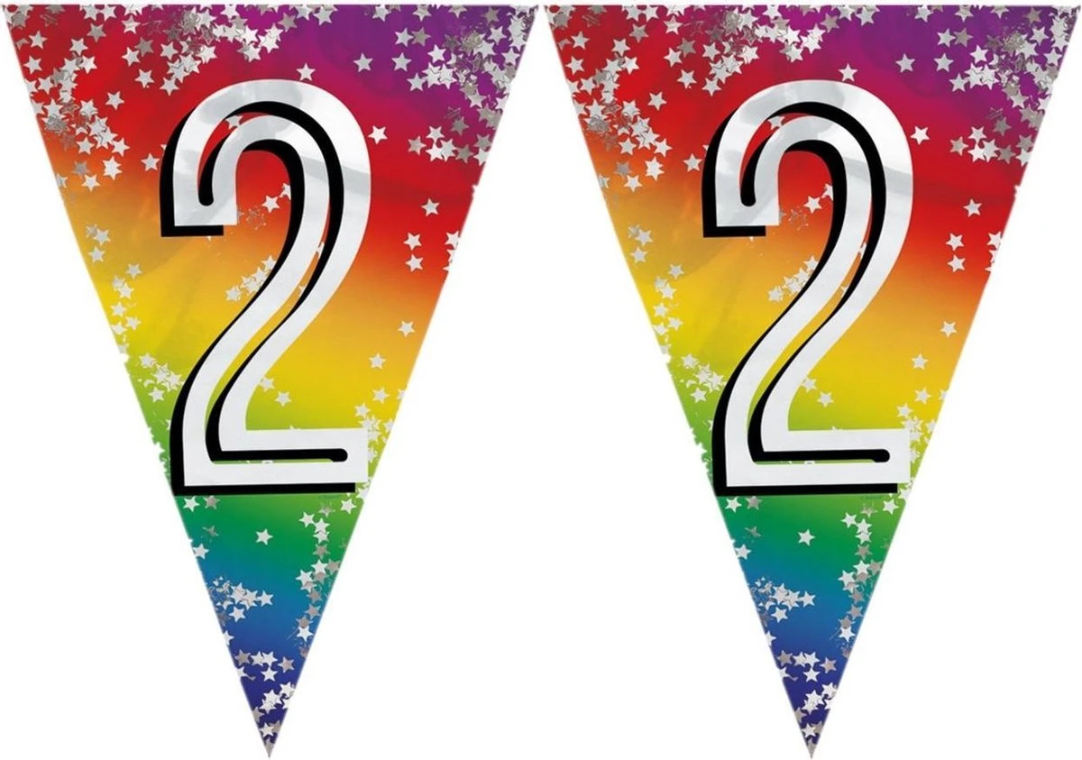 Boland 3x Morceaux De Ligne De Drapeau 2 Ans Décoration Guirlande Drapeau 6 Mètres - Feuille Glitter - Usage Intérieur/extérieur 1 Boland 3x Morceaux De Ligne De Drapeau 2 Ans Décoration Guirlande Drapeau 6 Mètres - Feuille Glitter - Usage Intérieur/extérieur