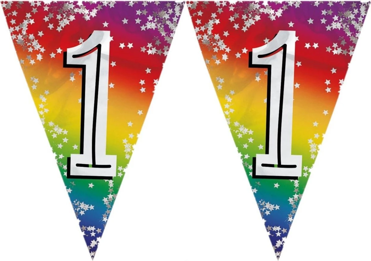 Boland 3x Morceaux De Ligne De Drapeau Guirlande De Drapeau De Décoration 1 An 6 Mètres - Feuille Glitter - Utilisation Intérieure/extérieure 1 Boland 3x Morceaux De Ligne De Drapeau Guirlande De Drapeau De Décoration 1 An 6 Mètres - Feuille Glitter - Utilisation Intérieure/extérieure