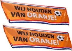 Boland 2x Drapeau De Rue à Thème Holland Orange De 74 X 220 Cm Avec Impression : Nous Aimons L'orange - Fans Supporters Articles De Fête/décorations