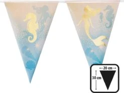 Boland 1x Sirène / Sirène / Océan Fête à Thème Feuille Bunting Or 4 Mètres - Articles De Fête Kinder / Décoration Pour La Table