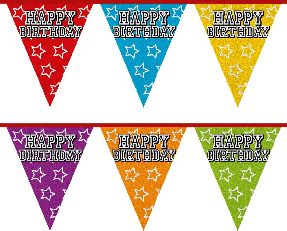 Boland 1x Lignes De Drapeau Holographique Joyeux Anniversaire 8 Mètres - Articles De Fête - Décorations De Fête - Décorations D'anniversaire - Bunting / Guirlandes 10 Boland 1x Lignes De Drapeau Holographique Joyeux Anniversaire 8 Mètres - Articles De Fête - Décorations De Fête - Décorations D'anniversaire - Bunting / Guirlandes – Image 10