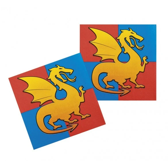 Boland 12 Serviettes Lunch Médiévales Dragon 1 Boland 12 Serviettes Lunch Médiévales Dragon