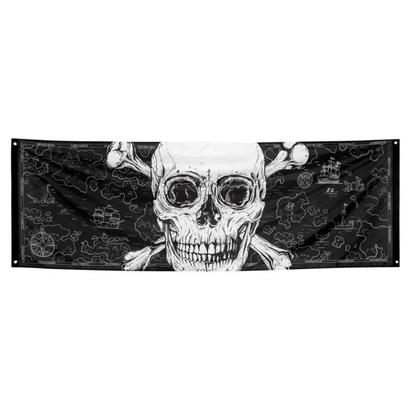 Boland Bannière Tissu Pirate Skull 220cm 1 Boland Bannière Tissu Pirate Skull 220cm