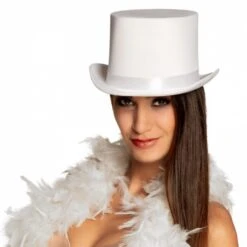 Boland Chapeau Haut De Forme Satin Blanc