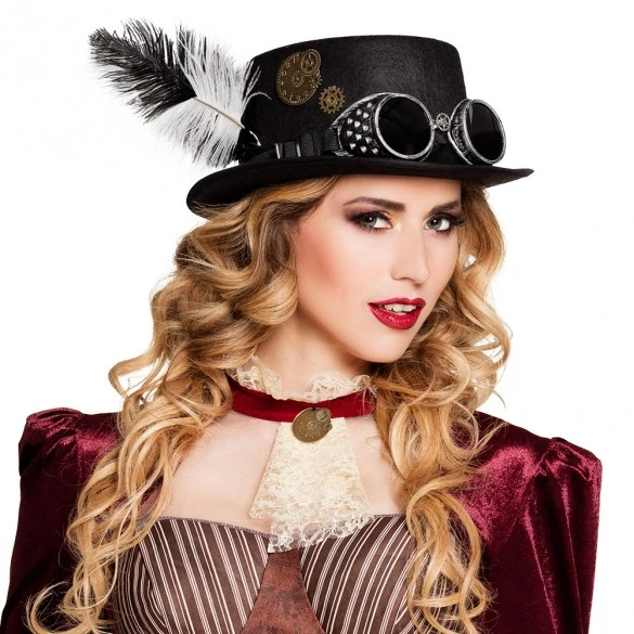 Boland Chapeau Haut De Forme Steampunk Noir 2 Boland Chapeau Haut De Forme Steampunk Noir – Image 2
