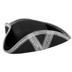 Boland Chapeau Tricorne Pirate Noir Et Argent -Boland chapeau tricorne pirate noir et argent 2