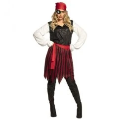 Boland Déguisement Pirate Femme Noire Et Rouge