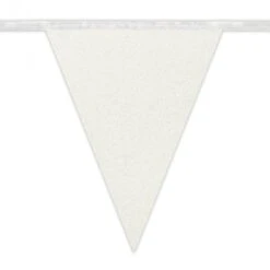 Boland Guirlande Fanions Carton Blanc Pailleté 6m