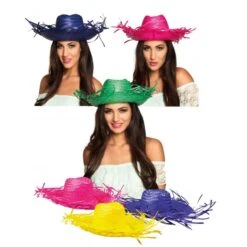 Boland Pack 12 Chapeaux Hawai Paille Couleur