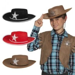 Boland Pack 4 Chapeaux Cowboy Enfant