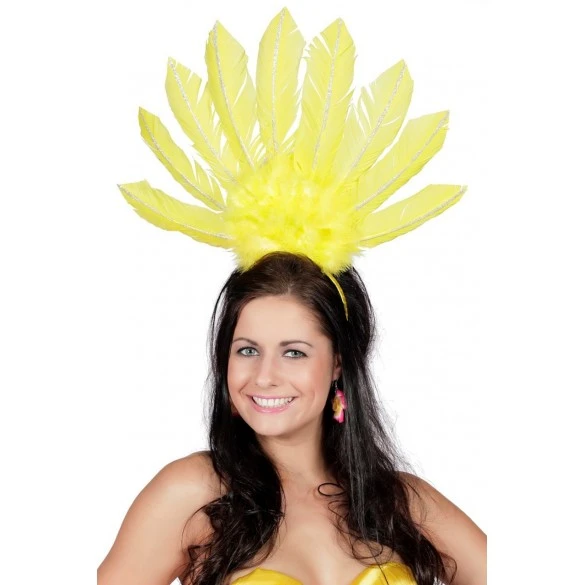 Boland Serre Tête Samba Plumes Jaune 2 Boland Serre Tête Samba Plumes Jaune – Image 2