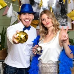 Boland Verre Boule à Facette Argent Avec Paille -Boland verre boule a facette argent avec paille 2